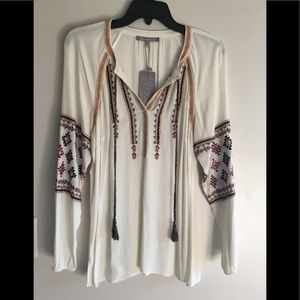 Daniel Rainn embroidered top, size small